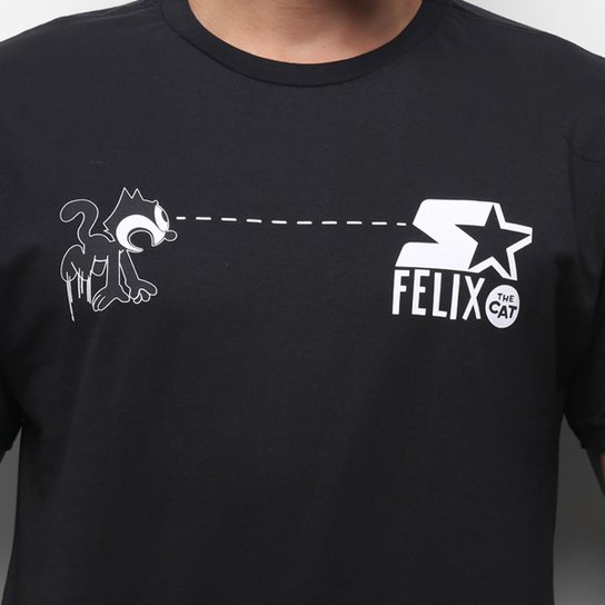 Camiseta Starter Gato Felix Hypnotic - Preto