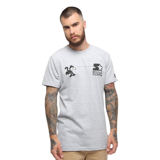 Camiseta Starter Gato Felix Hypnotic - Cinza