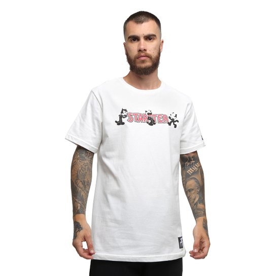 Camiseta Starter Gato Félix - Off White