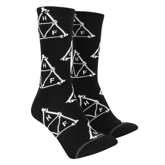 Meia Cano Alto Huf Boner Triangle - Preto