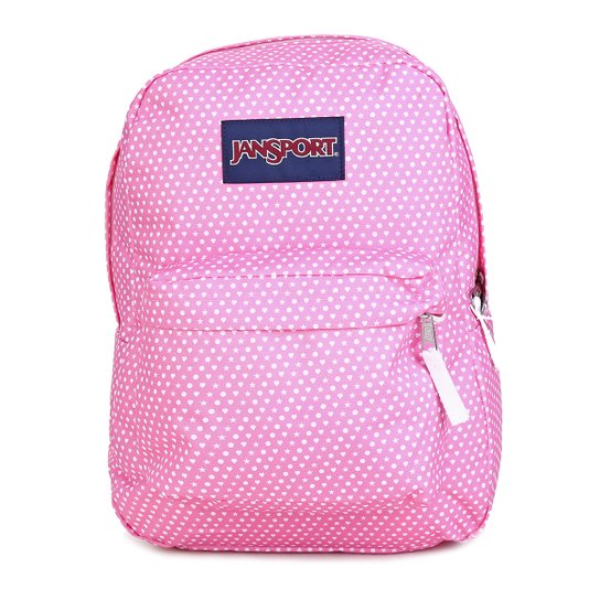 Mochila Jansport Superbreak - Rosa+Branco